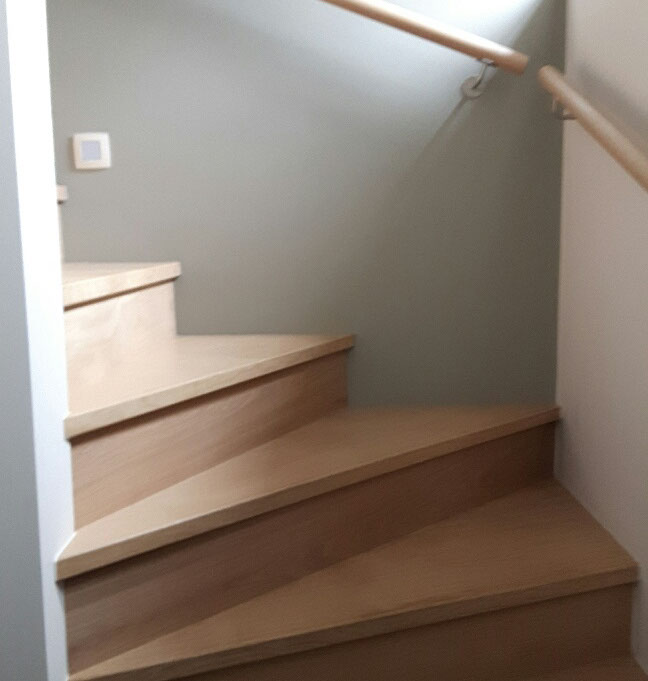 houten trap, recht uit eigen atelier